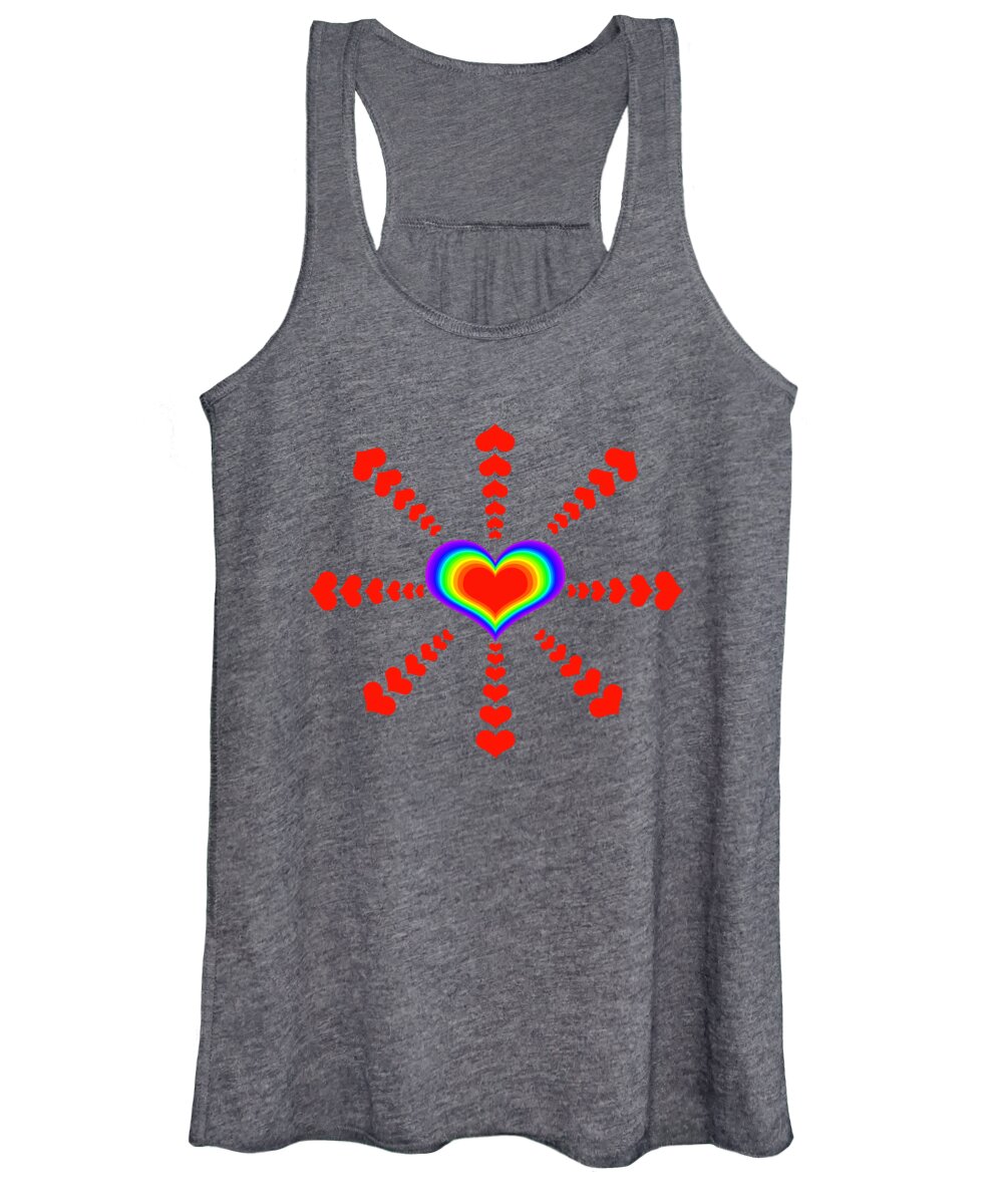 Love Hearts Women's Tank Top featuring the tapestry - textile Love Explosion by Az Jackson