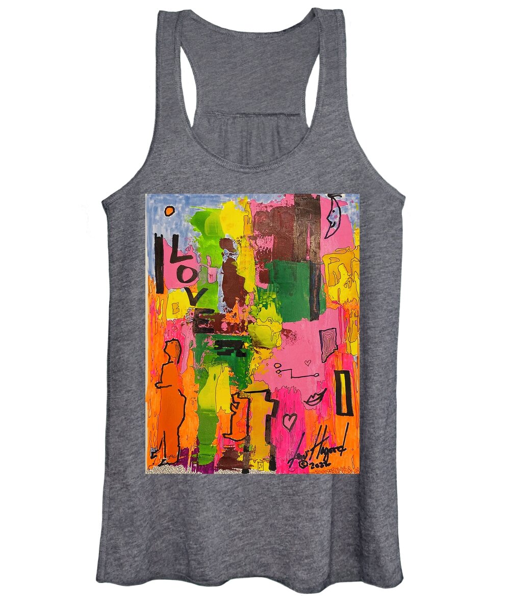  Women's Tank Top featuring the mixed media Love with Figure 11145 by Lew Hagood