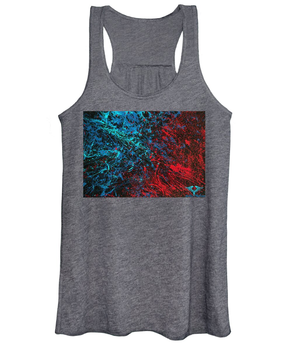 Abstract Women's Tank Top featuring the painting Lucid Matrix by Heather Meglasson Impact Artist