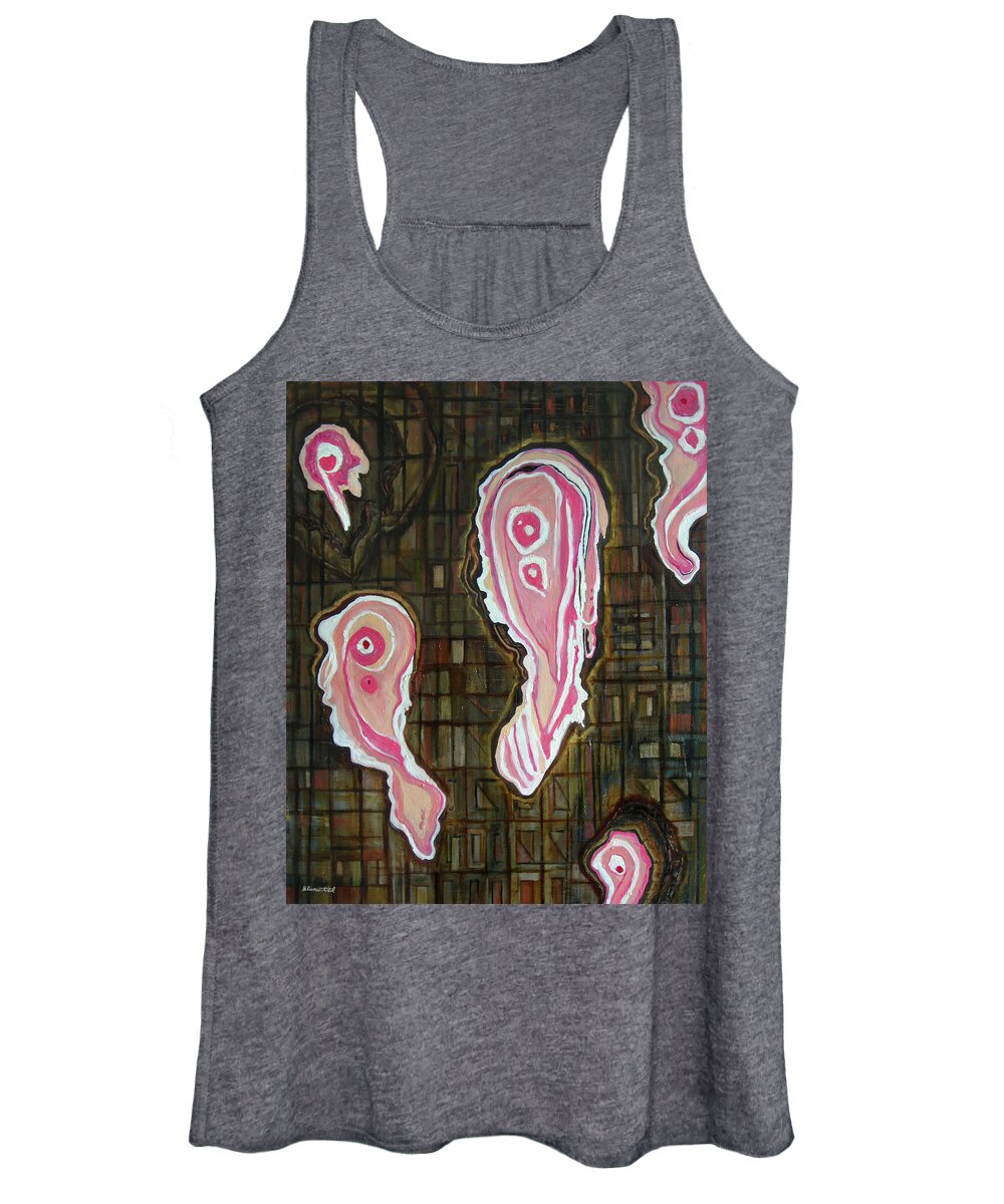 Surreal Women's Tank Top featuring the painting Lucky Lady Tipsy Turvy by Yom Tov Blumenthal