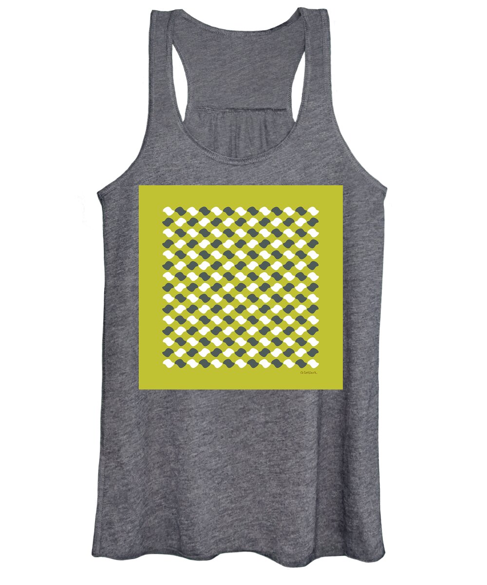 Op Art Women's Tank Top featuring the mixed media Lumachine 2 - Little Shells - 1995 by Gianni Sarcone