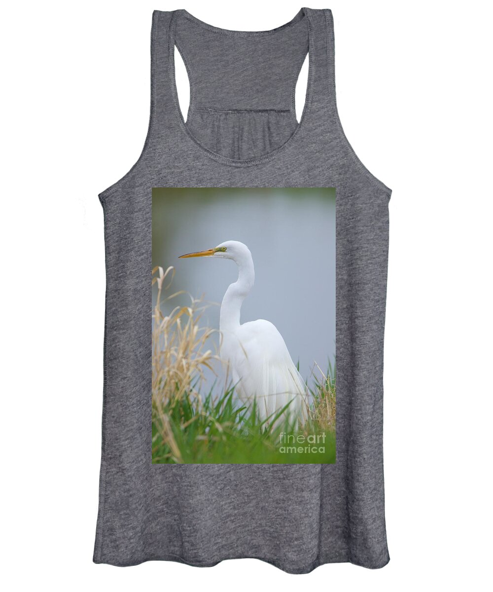 Egret Women's Tank Top featuring the photograph Luminous Egret by Yvonne M Smith