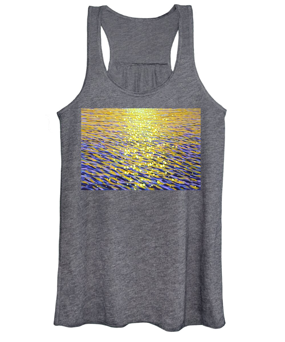 Evening Women's Tank Top featuring the painting Magic light 9. by Iryna Kastsova