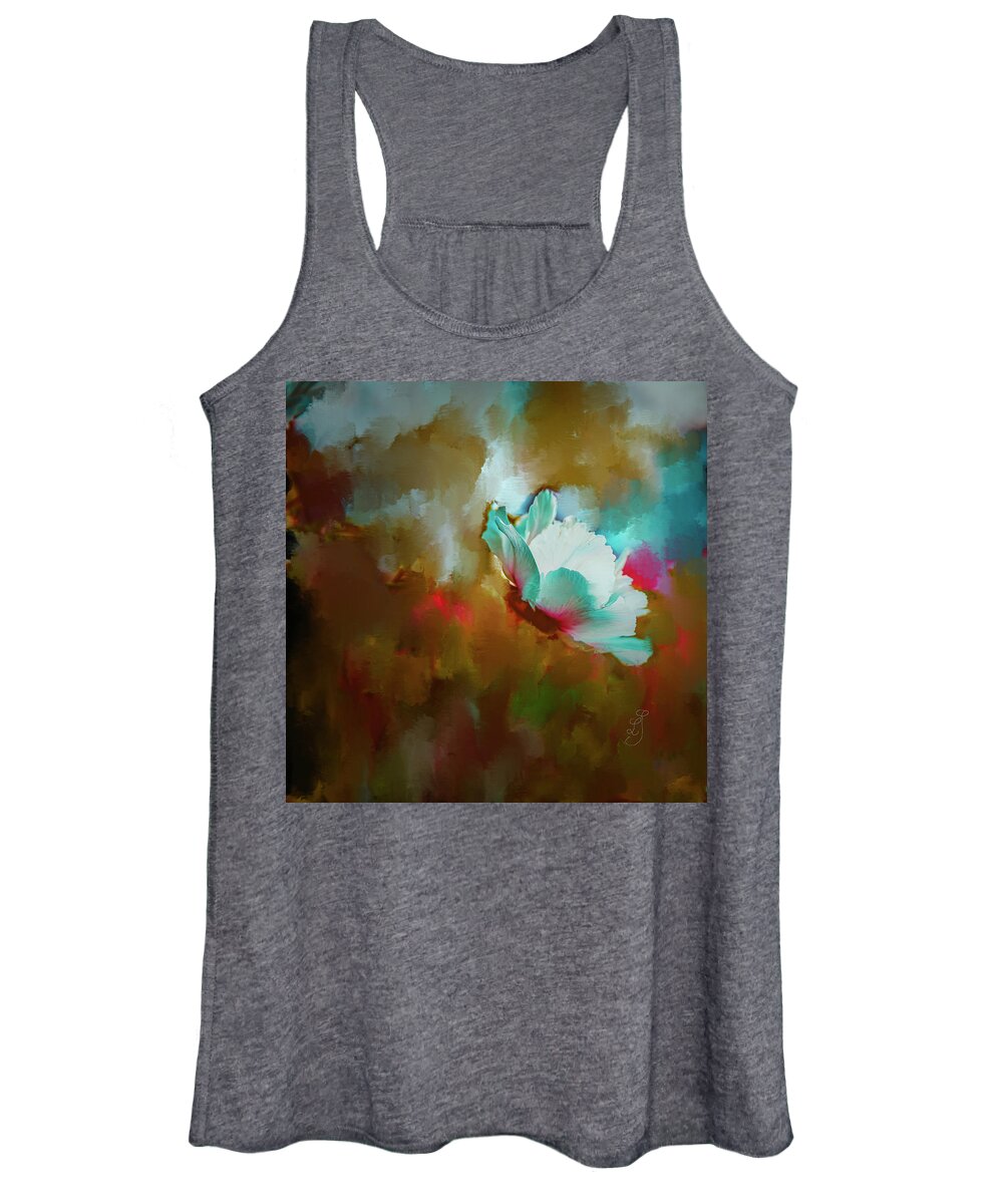  Magnolia On Abstract Women's Tank Top featuring the mixed media Magnolia on abstract #j9 by Leif Sohlman