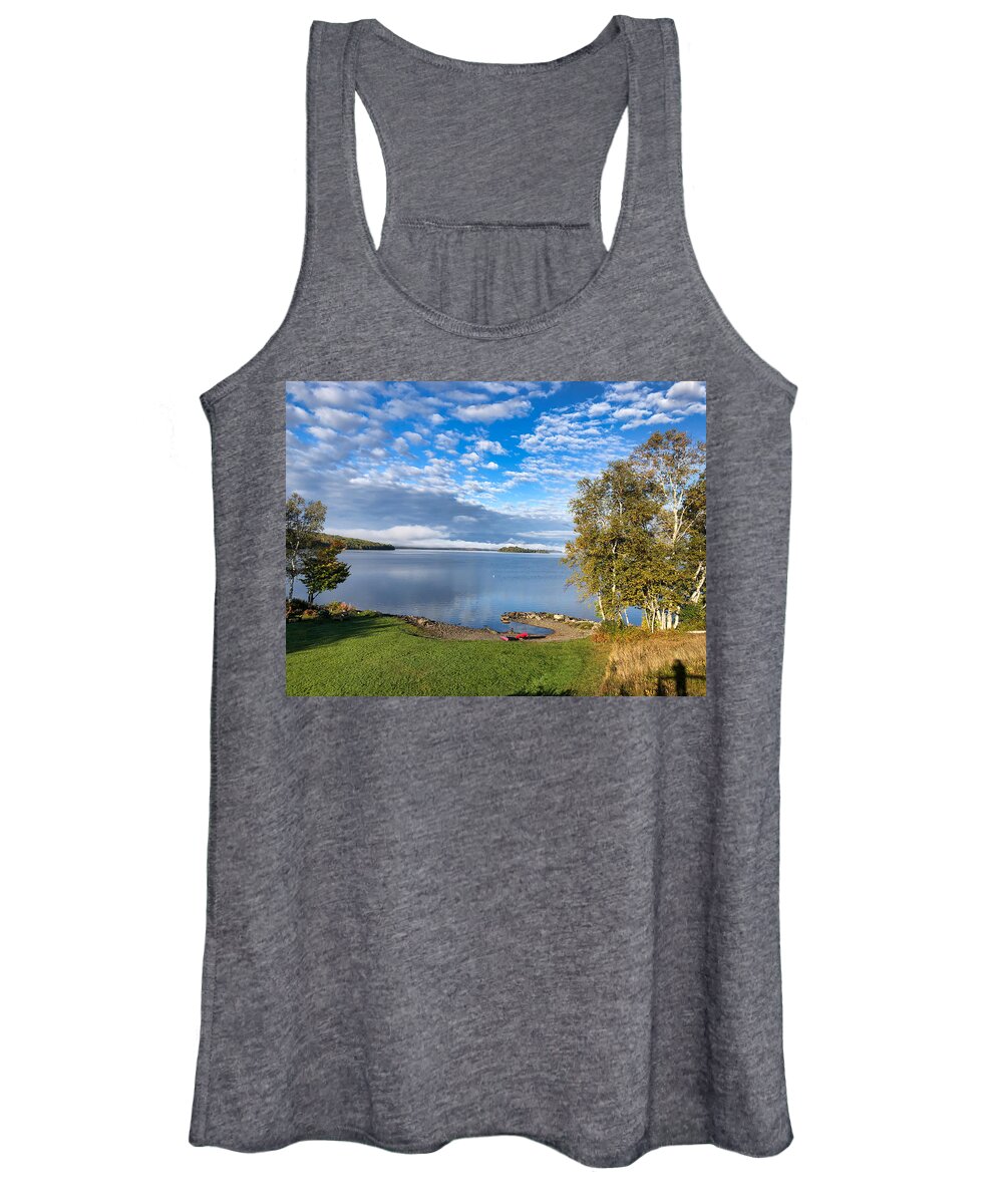 Clouds Women's Tank Top featuring the photograph Maine Autumn Sunrise by Russel Considine