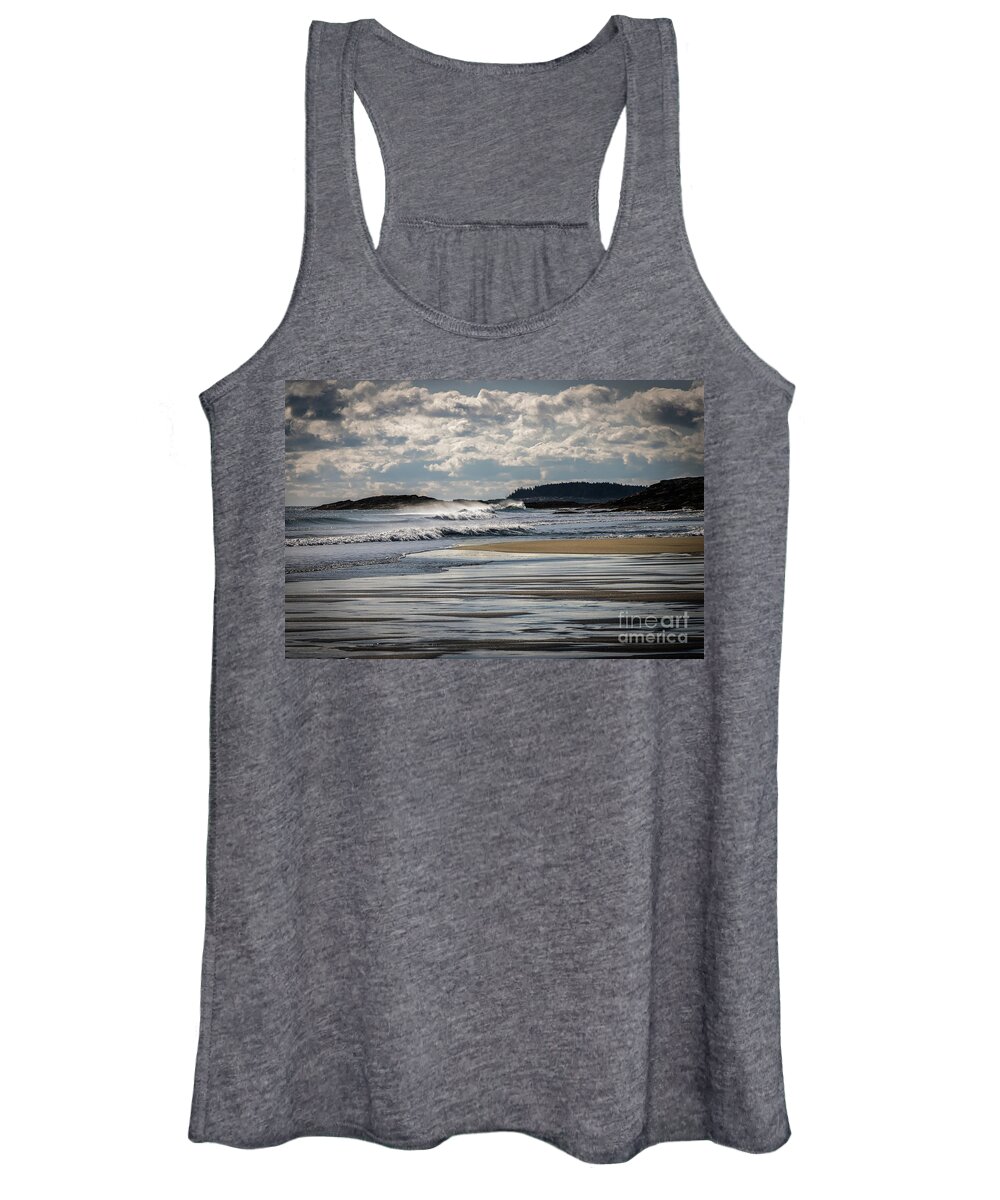 Reid State Park Women's Tank Top featuring the photograph Maine Coast Beach by Elizabeth Dow