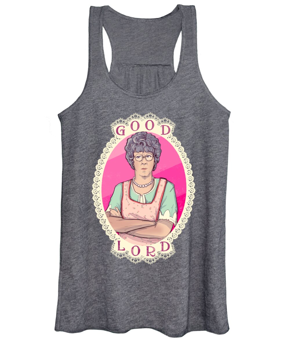 Granny Women's Tank Top featuring the drawing Mama by Ludwig Van Bacon