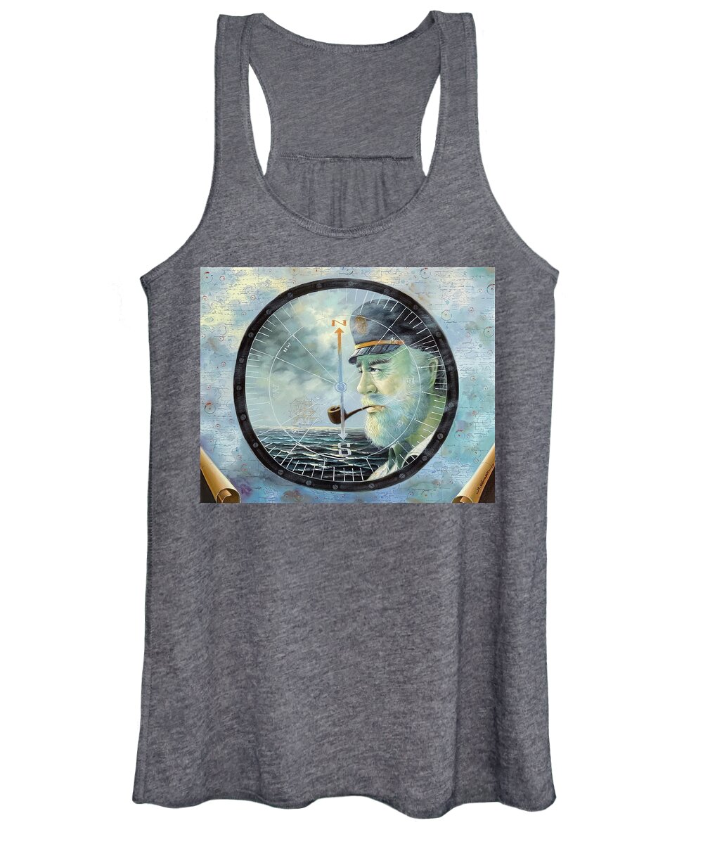 Map Women's Tank Top featuring the painting Map Captain 1986 by Yoo Choong Yeul