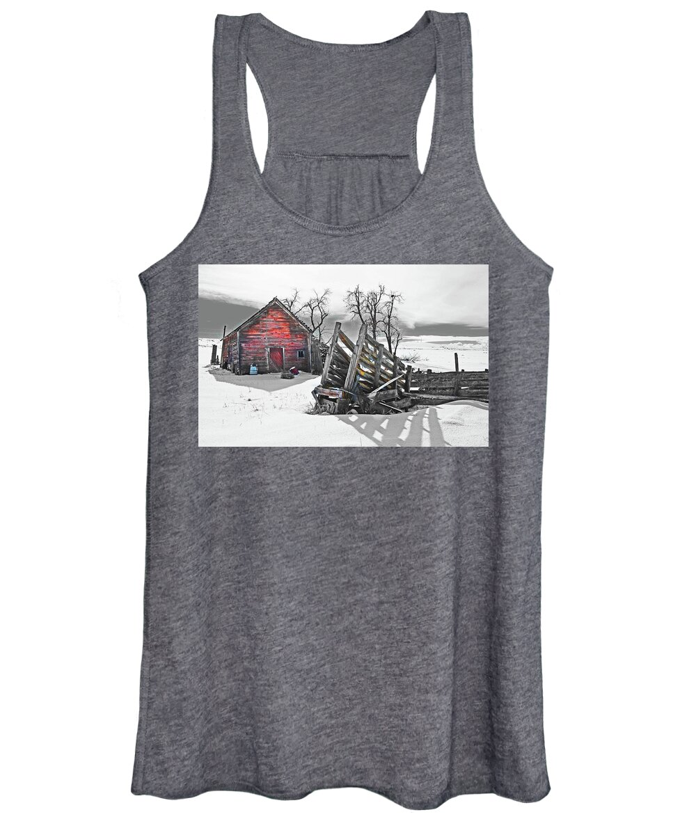  Women's Tank Top featuring the digital art May Homesteads, Loading Shoot by Fred Loring