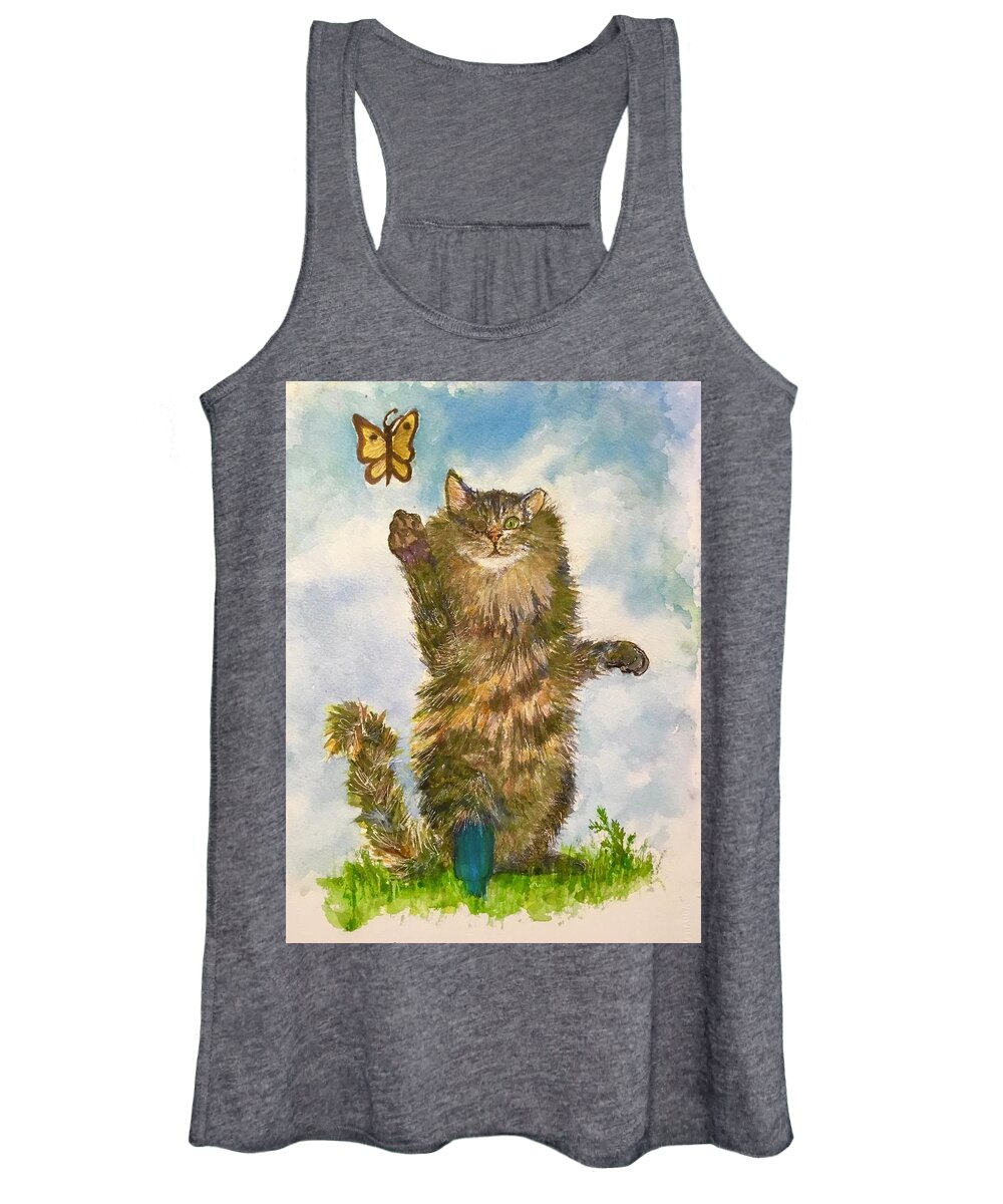 Stubby Women's Tank Top featuring the painting Meet Stubby by Cheryl Wallace