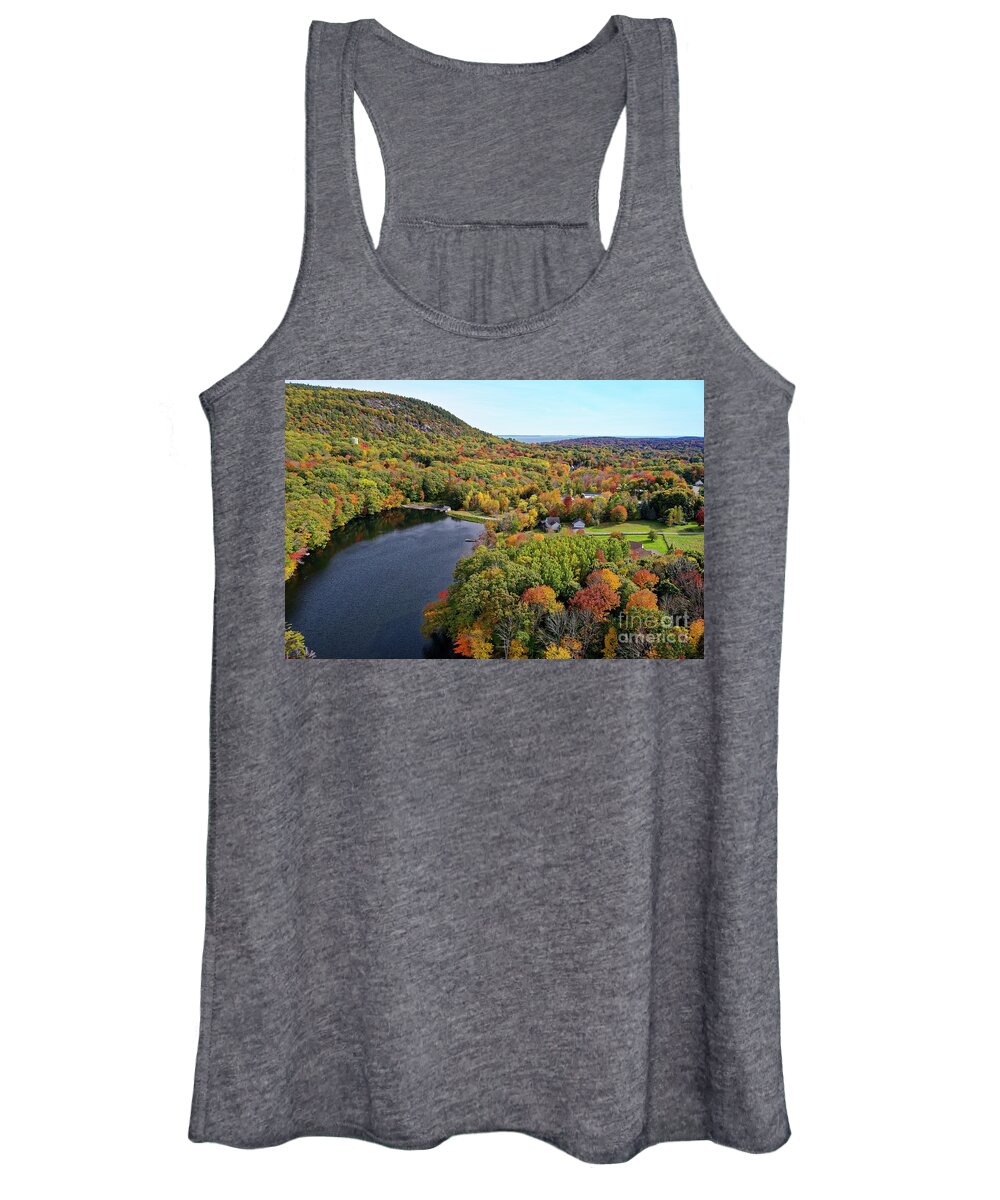 Camden Women's Tank Top featuring the photograph Megunticook River and Mt Battie by Kevin Shields
