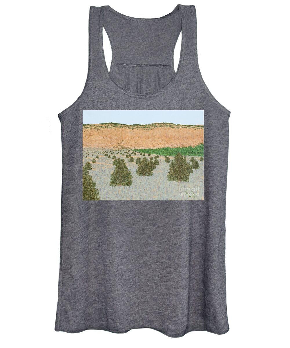 Mesas Women's Tank Top featuring the painting Mesa View from The Ranch by Doug Miller
