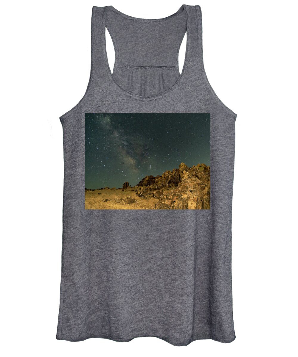 Meteor Women's Tank Top featuring the photograph Meteor photo bomb by Daniel Hayes
