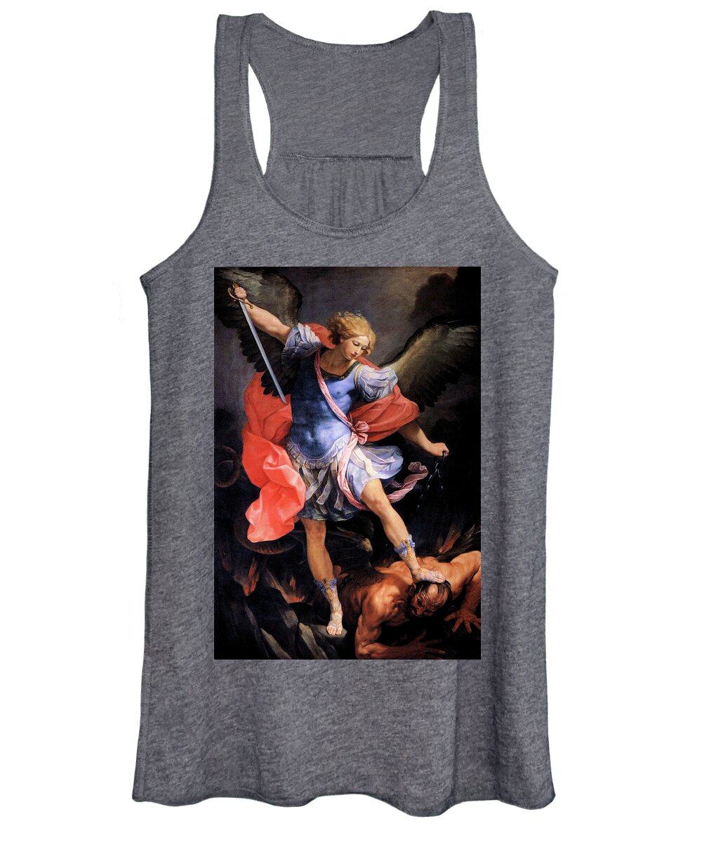 Michael The Archangel Women's Tank Top featuring the painting Michael defeats Satan by Guido Reni