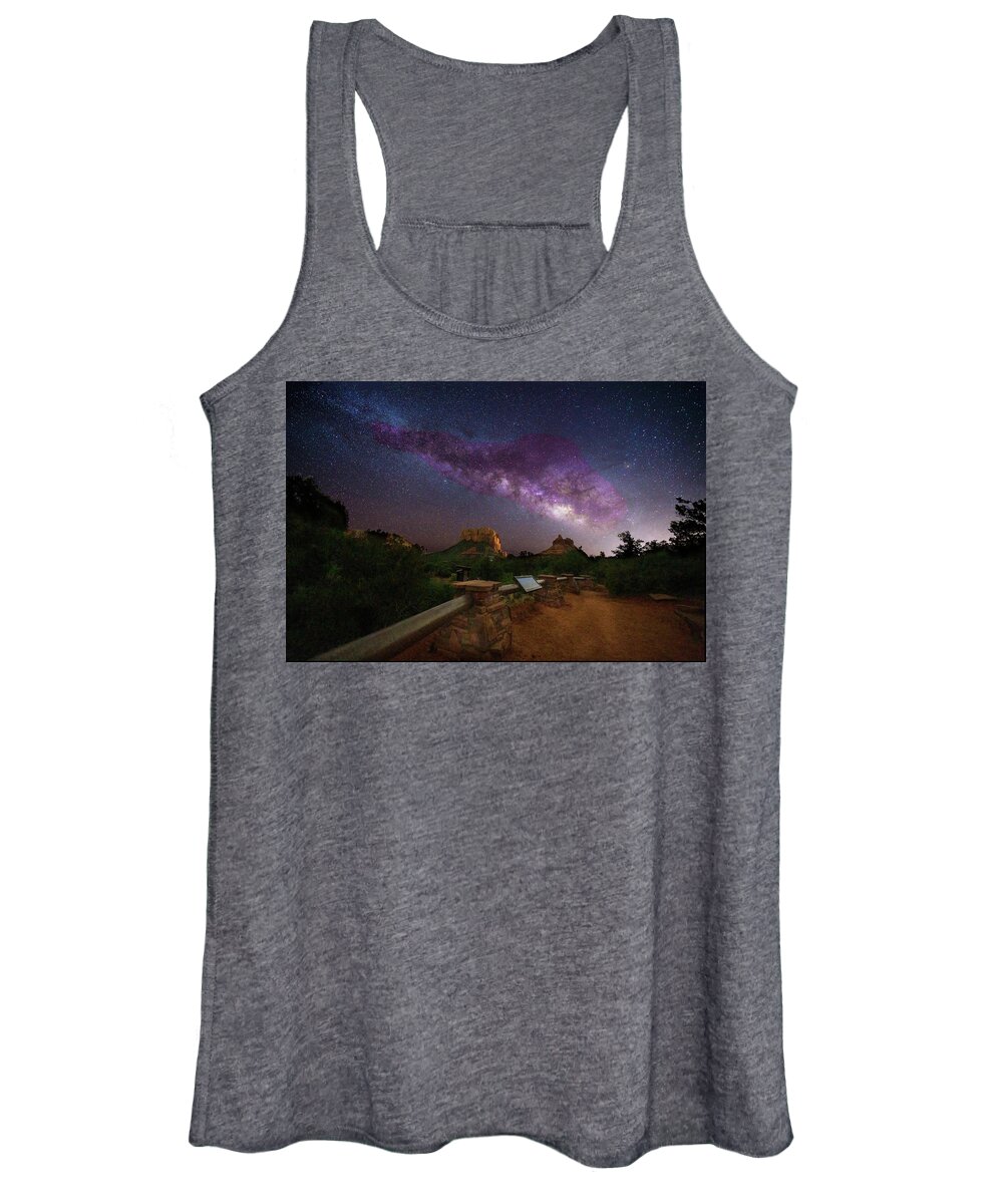 Milky Way Women's Tank Top featuring the photograph Milky Way from Yavapai Vista by Al Judge