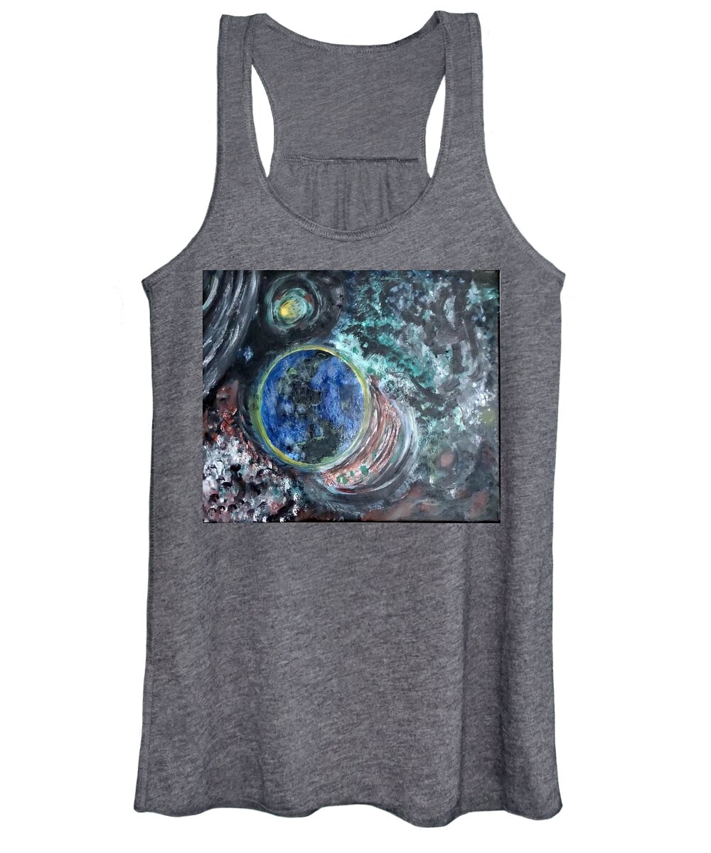 Milk Way Women's Tank Top featuring the painting Milky Way Galaxy by Suzanne Berthier