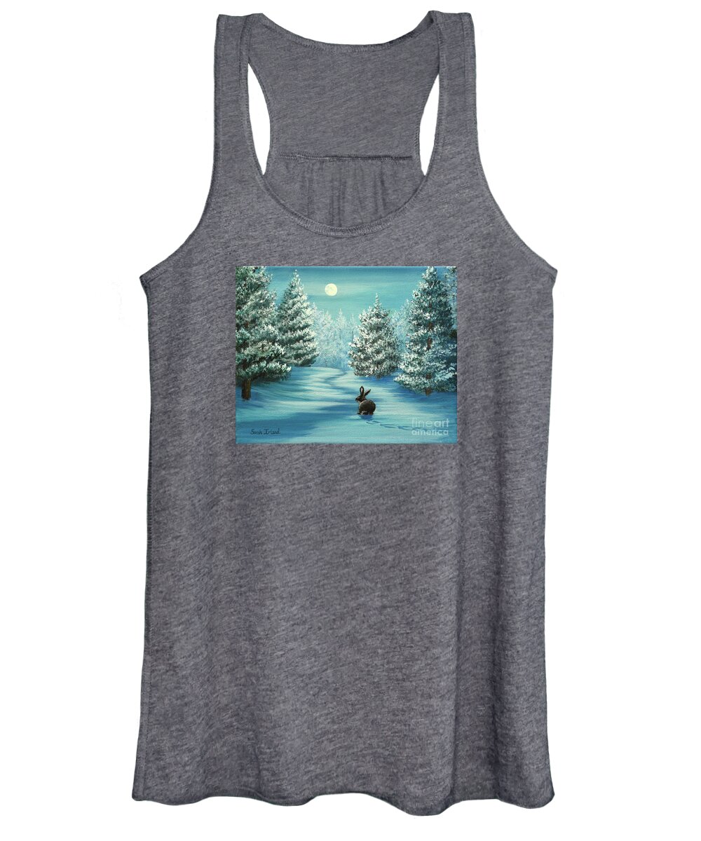 Moonlighting Women's Tank Top featuring the painting Moonlighting by Sarah Irland