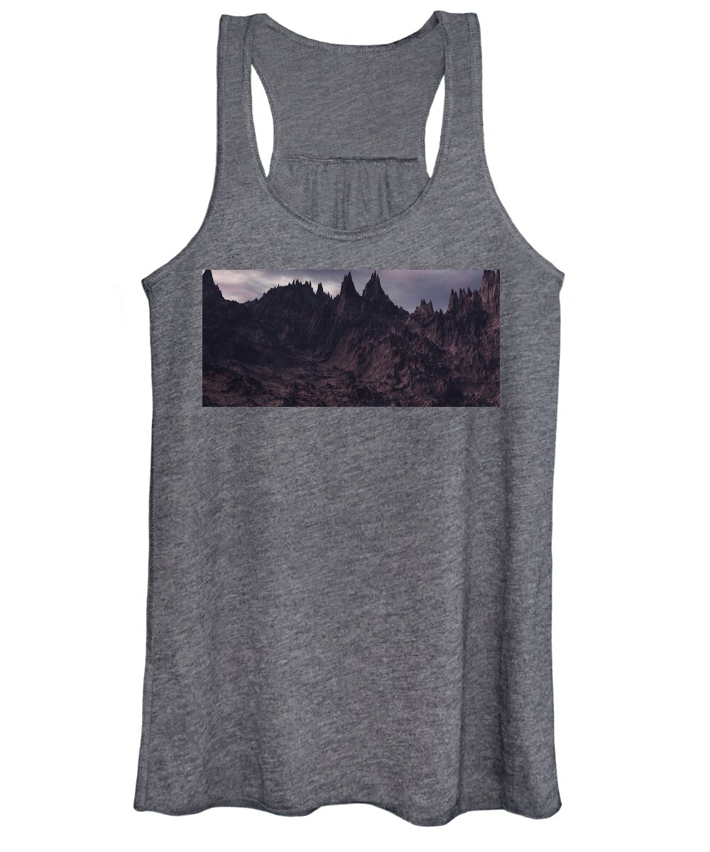 Lovecraft Women's Tank Top featuring the digital art Mountains of Madness by Bernie Sirelson