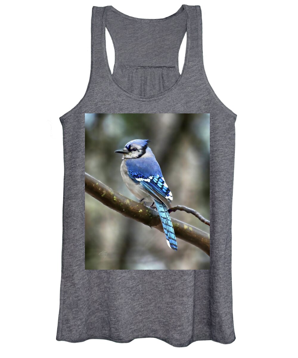 Blue Jay Women's Tank Top featuring the photograph Mr. Blue Jay by Michael Frank