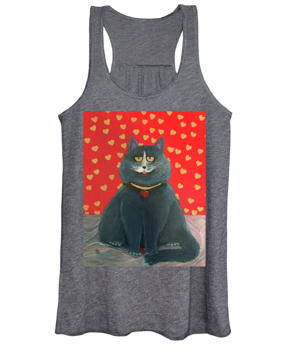 Valentines Day Women's Tank Top featuring the painting Mr. Lovey by Jane Ricker