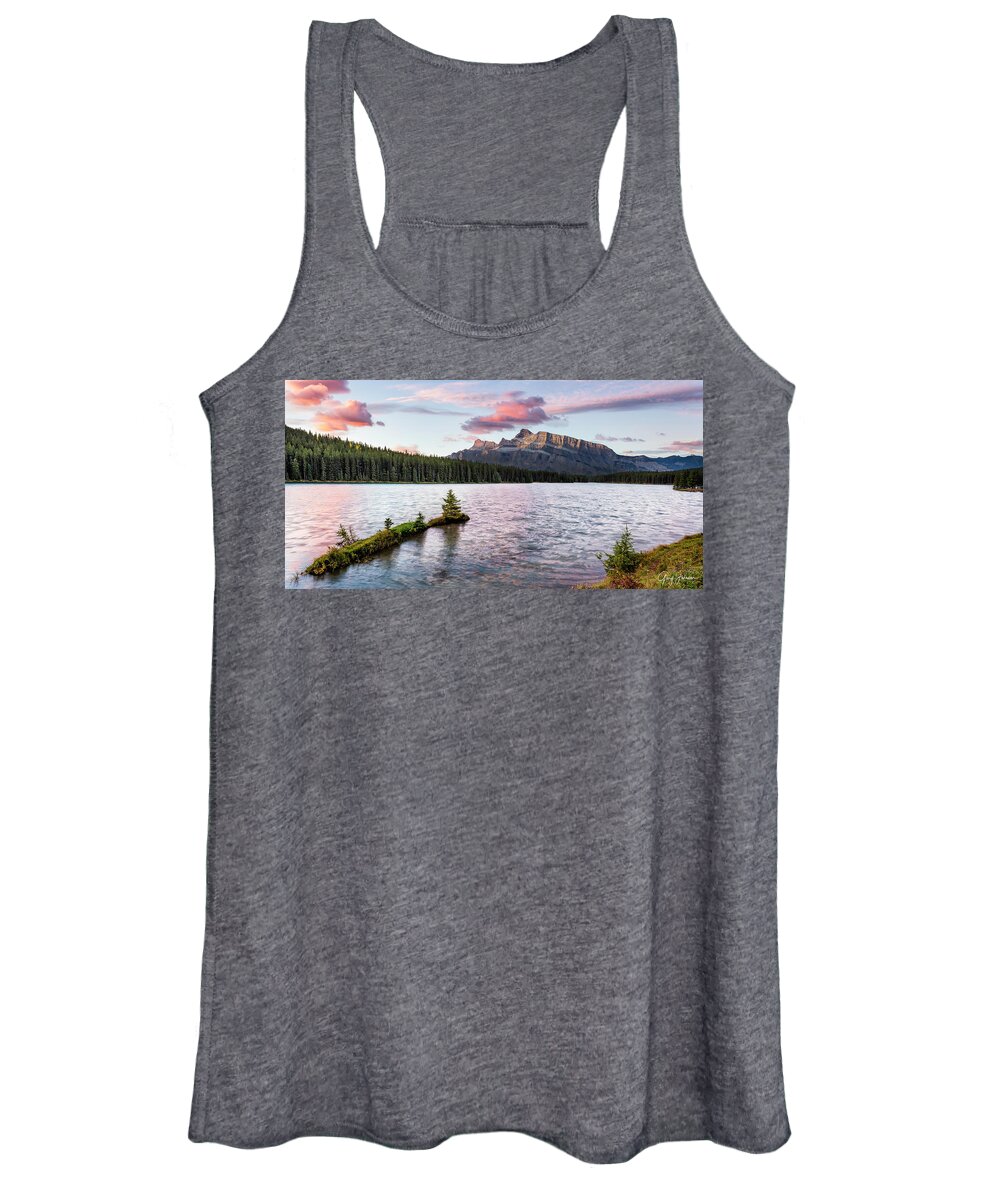 Mt-rundle Women's Tank Top featuring the photograph Mt. Rundle- Alberta by Gary Johnson
