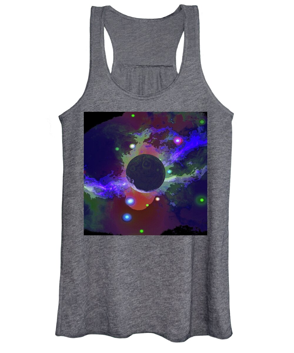 Abstract Women's Tank Top featuring the digital art Mysterious Planet X by Don White Artdreamer