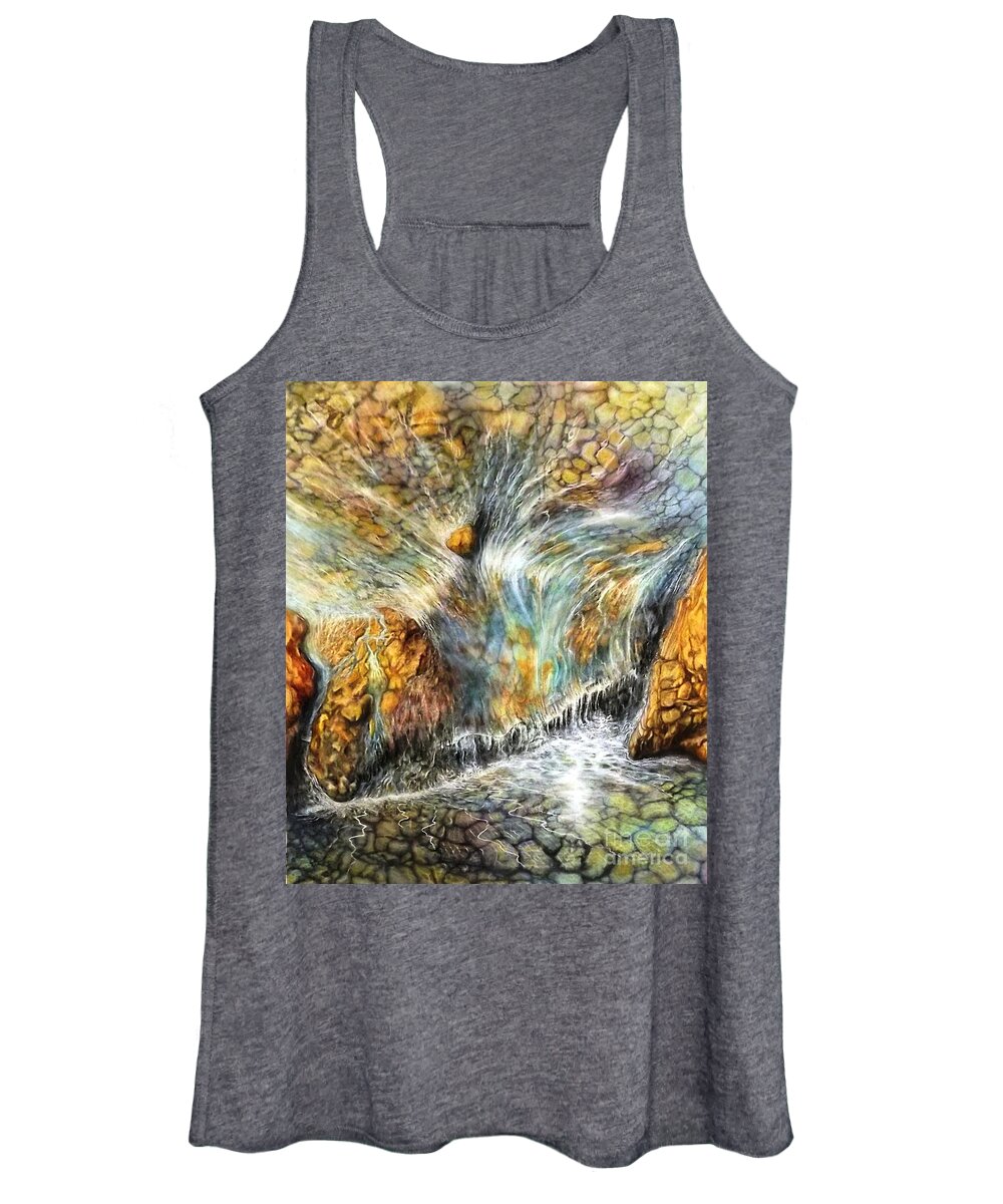 Water Women's Tank Top featuring the drawing Namaste by David Neace