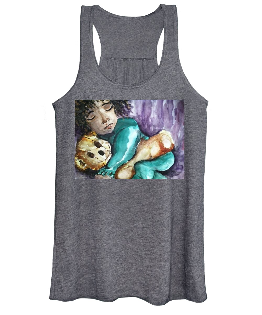  Women's Tank Top featuring the painting Naptime by Angie ONeal