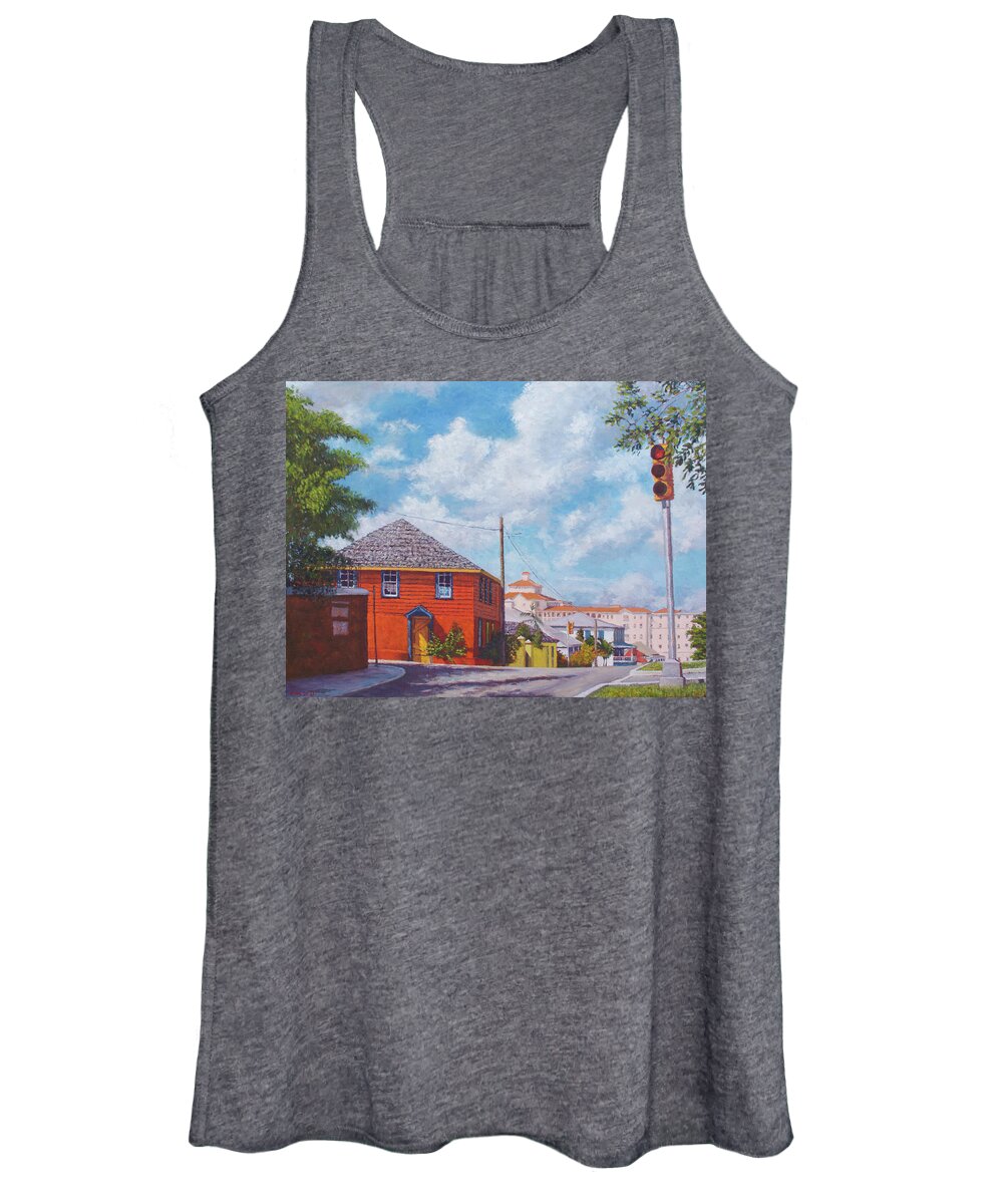 Nassau Women's Tank Top featuring the painting Nassau Lockdown by Ritchie Eyma