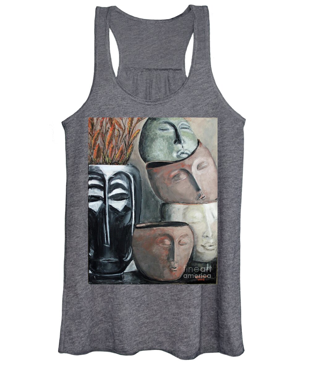 Still Life Women's Tank Top featuring the painting Nesting Pots by Lyric Lucas