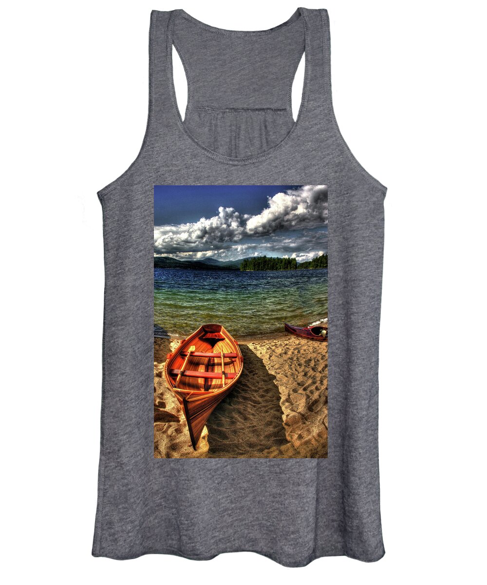 Newfound Women's Tank Top featuring the photograph Newfound Lake Rowboat by Wayne King