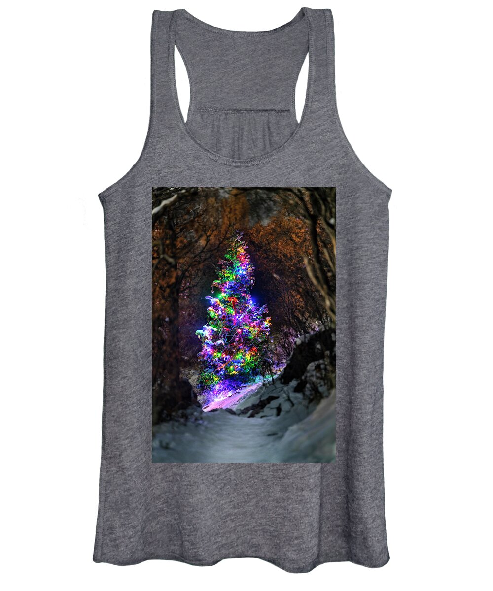 Christmas Tree Women's Tank Top featuring the photograph Ogden's Magic Christmas Tree by Michael Ash