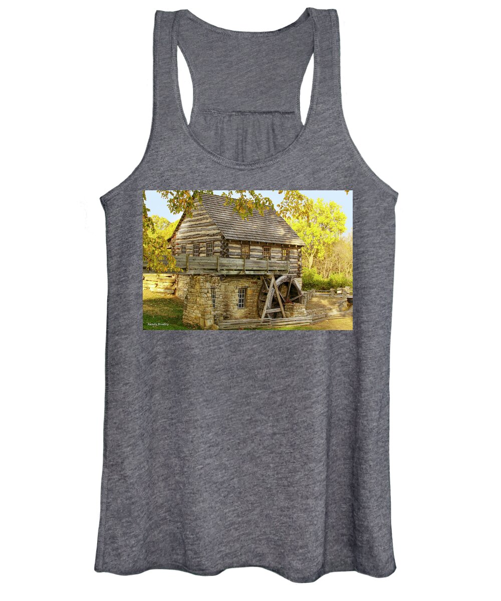 Mill Women's Tank Top featuring the photograph Old Cabin Mill by Randy Bradley
