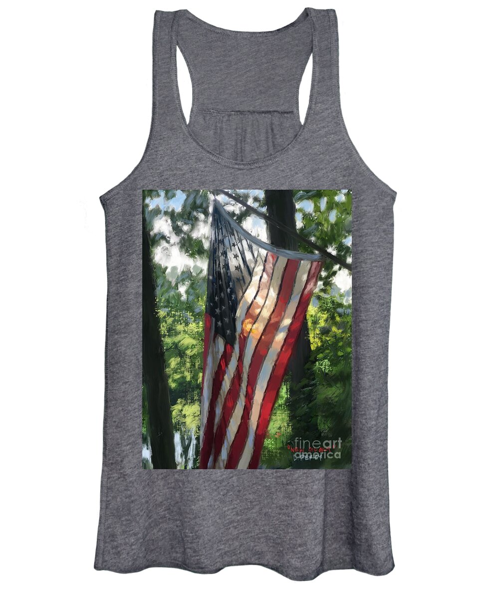  Women's Tank Top featuring the painting Old Glory by Lee Percy