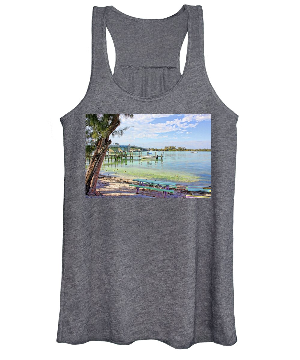 New Pass Sarasota Women's Tank Top featuring the photograph On A Winters Day by HH Photography of Florida