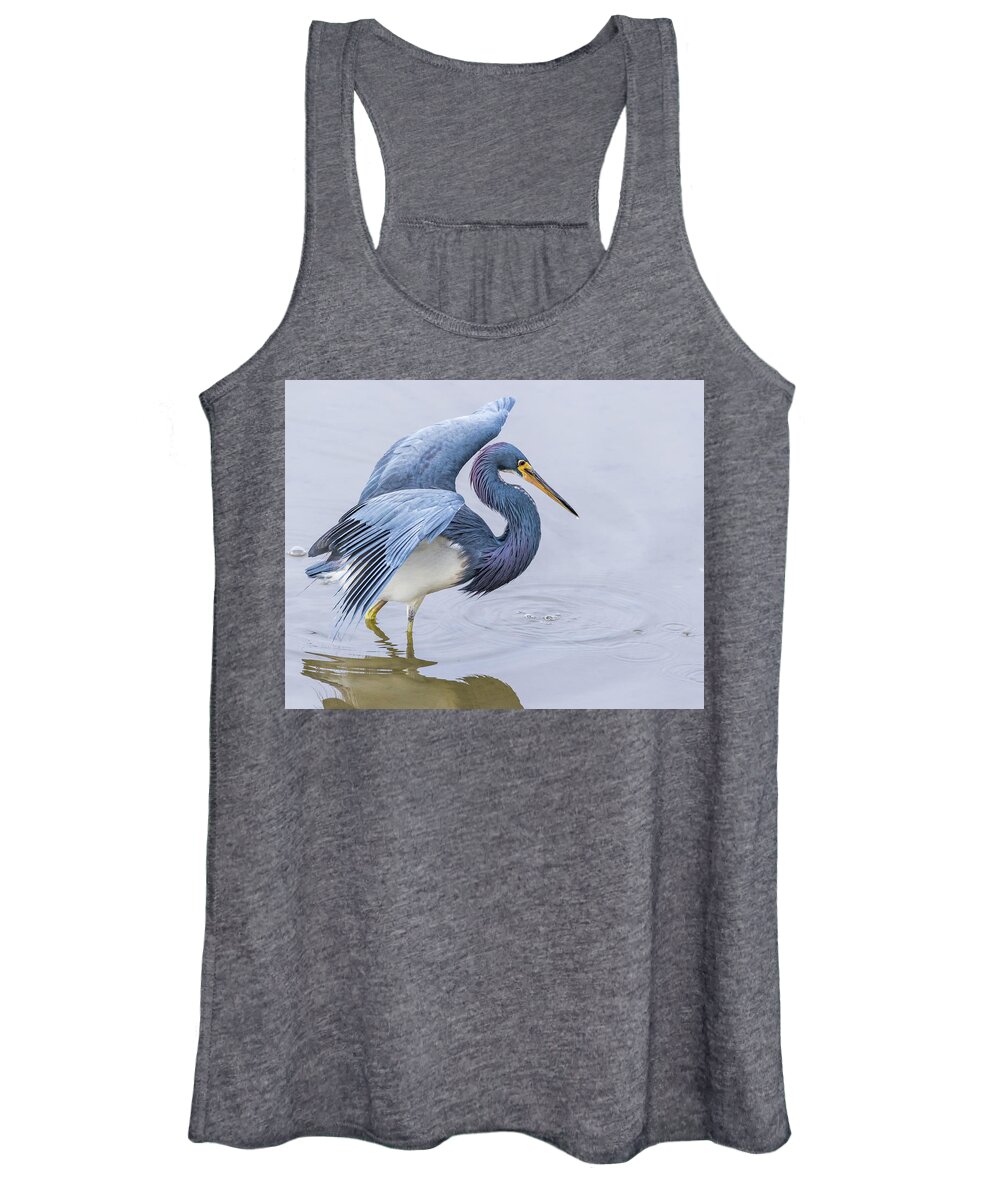Little Blue Heron Women's Tank Top featuring the photograph On The Hunt by Jim Miller
