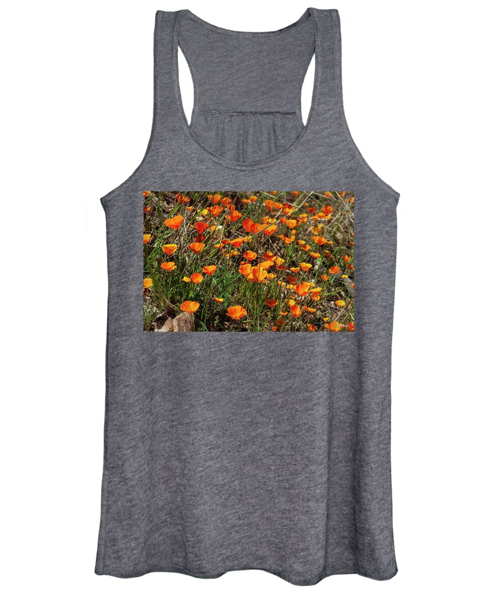 Los Olivos Women's Tank Top featuring the photograph Orange Fireworks by Ryan Huebel