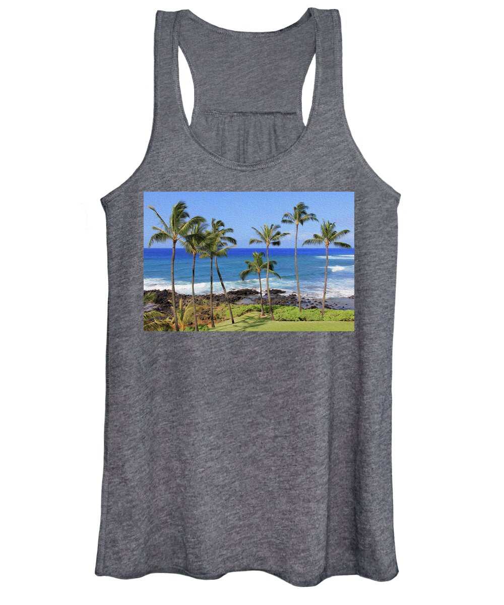 Trees Women's Tank Top featuring the photograph Painted Hawaiian Palms by Robert Carter
