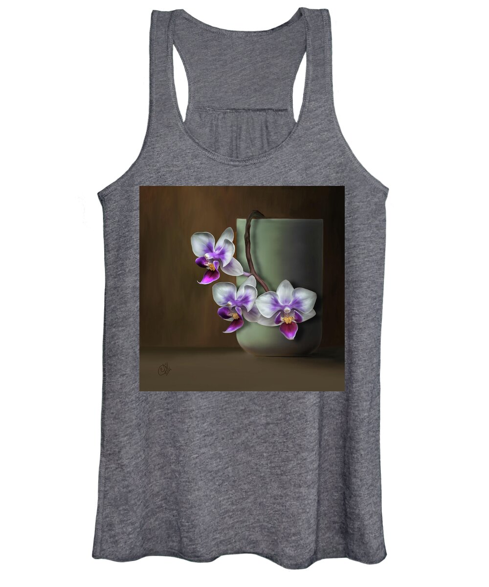 Orchids Women's Tank Top featuring the mixed media Painted Ladies by Constance Sanders