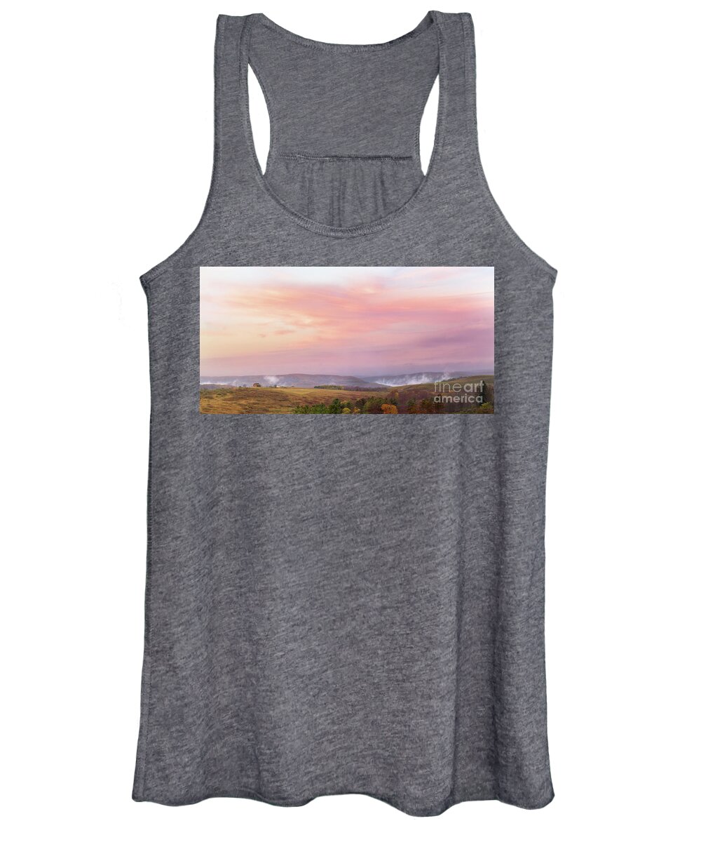 Dream Home Women's Tank Top featuring the photograph Painted Sky - Hilltop Vista by Rehna George