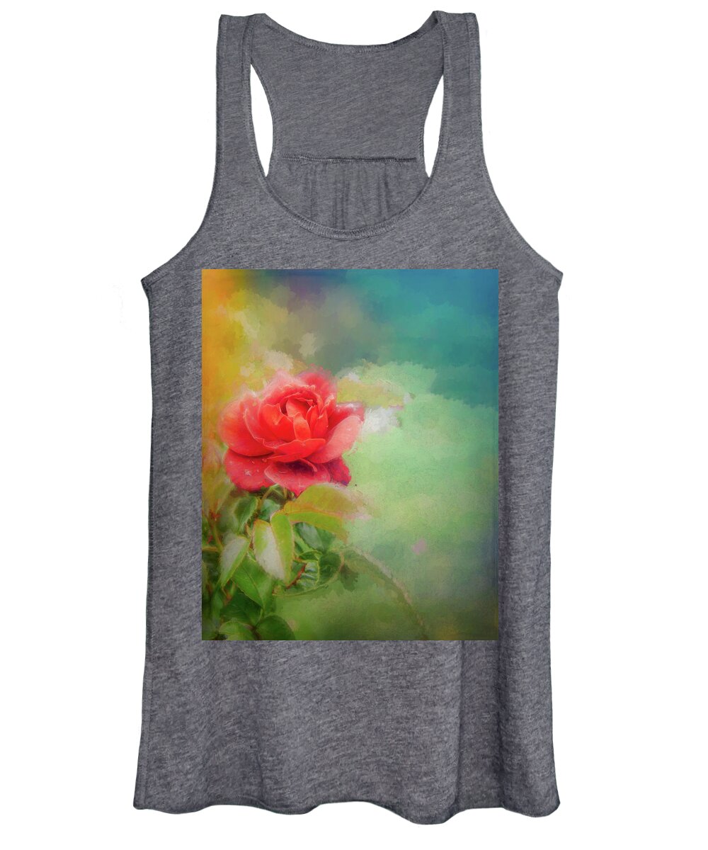 Artistic Women's Tank Top featuring the photograph Painterly Roses by Sue Leonard