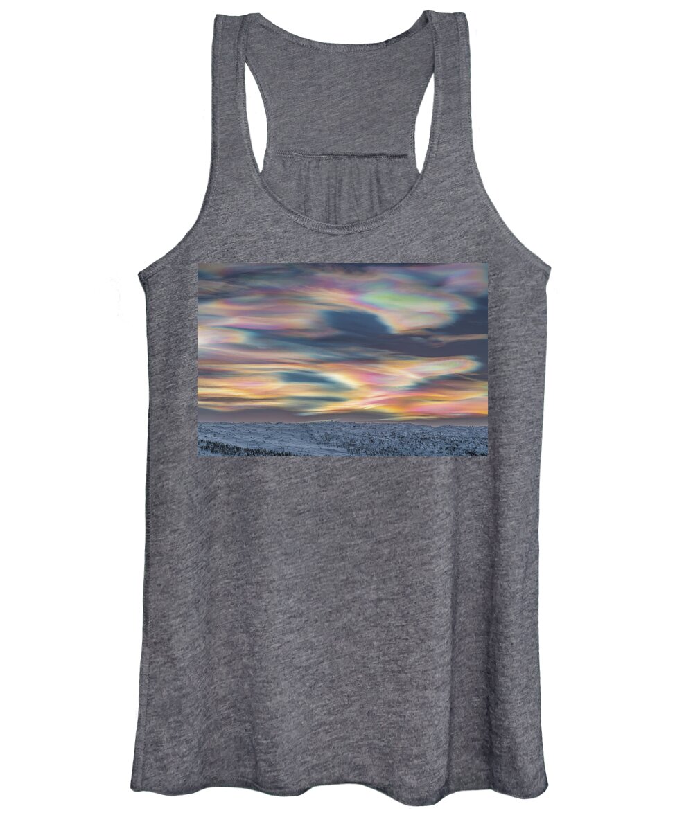 Finland Women's Tank Top featuring the photograph Painting the sky by Thomas Kast