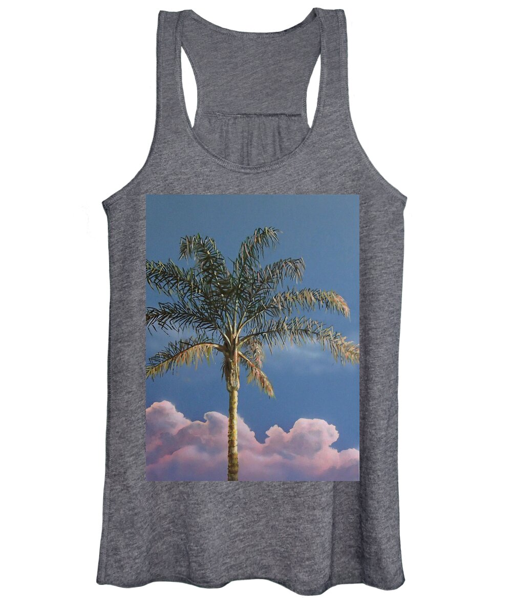 Palm Tree Women's Tank Top featuring the painting PalmTree at Sunrise by Philip Fleischer