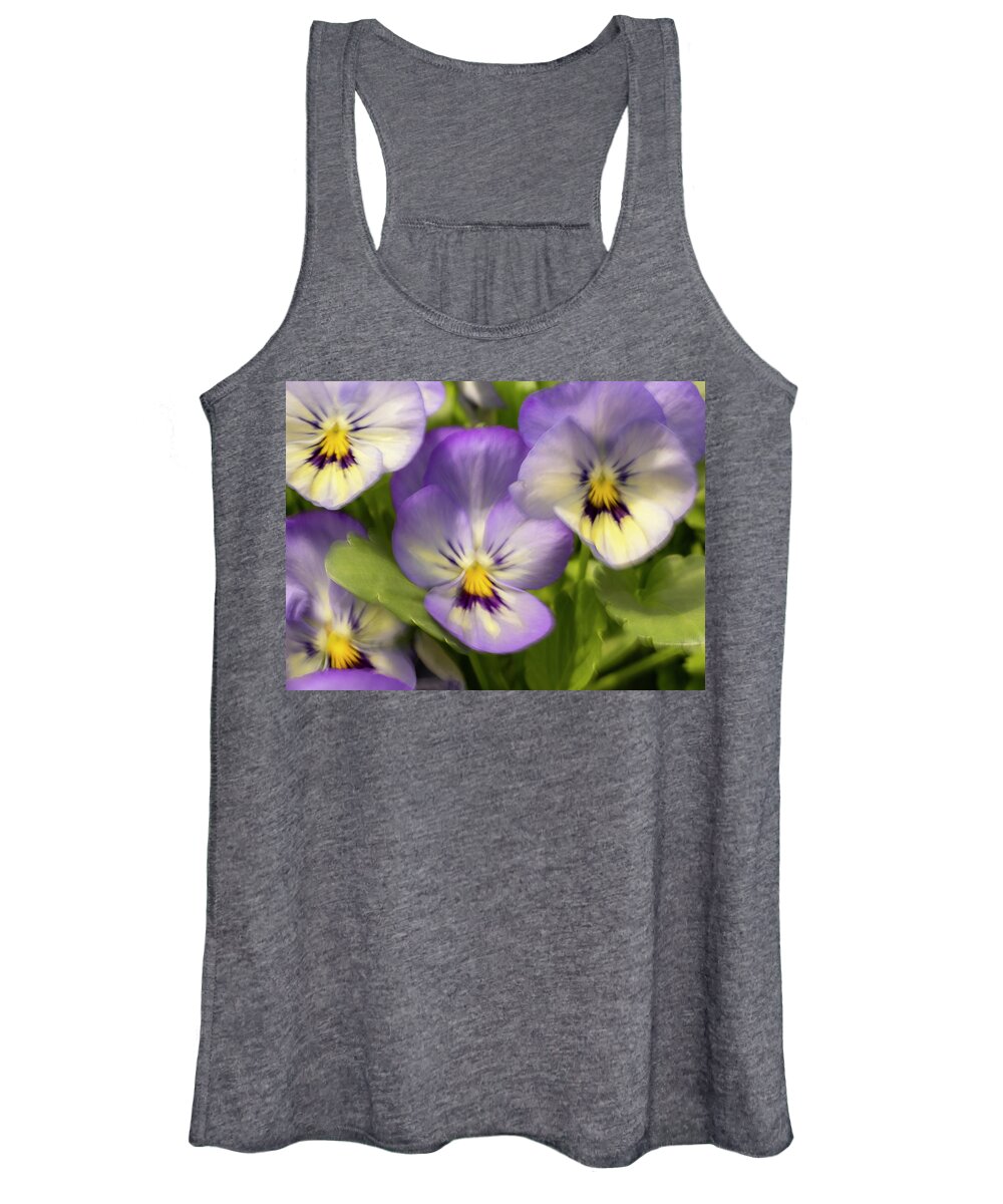 Flowers Women's Tank Top featuring the photograph Pansies ICM by Catherine Grassello