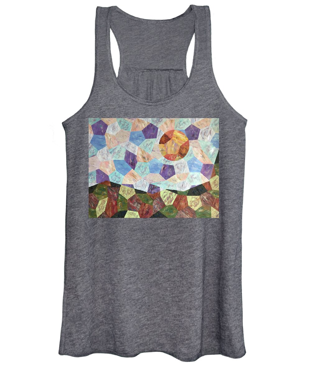 Abstract Women's Tank Top featuring the painting Patchwork Summer by Mr Dill
