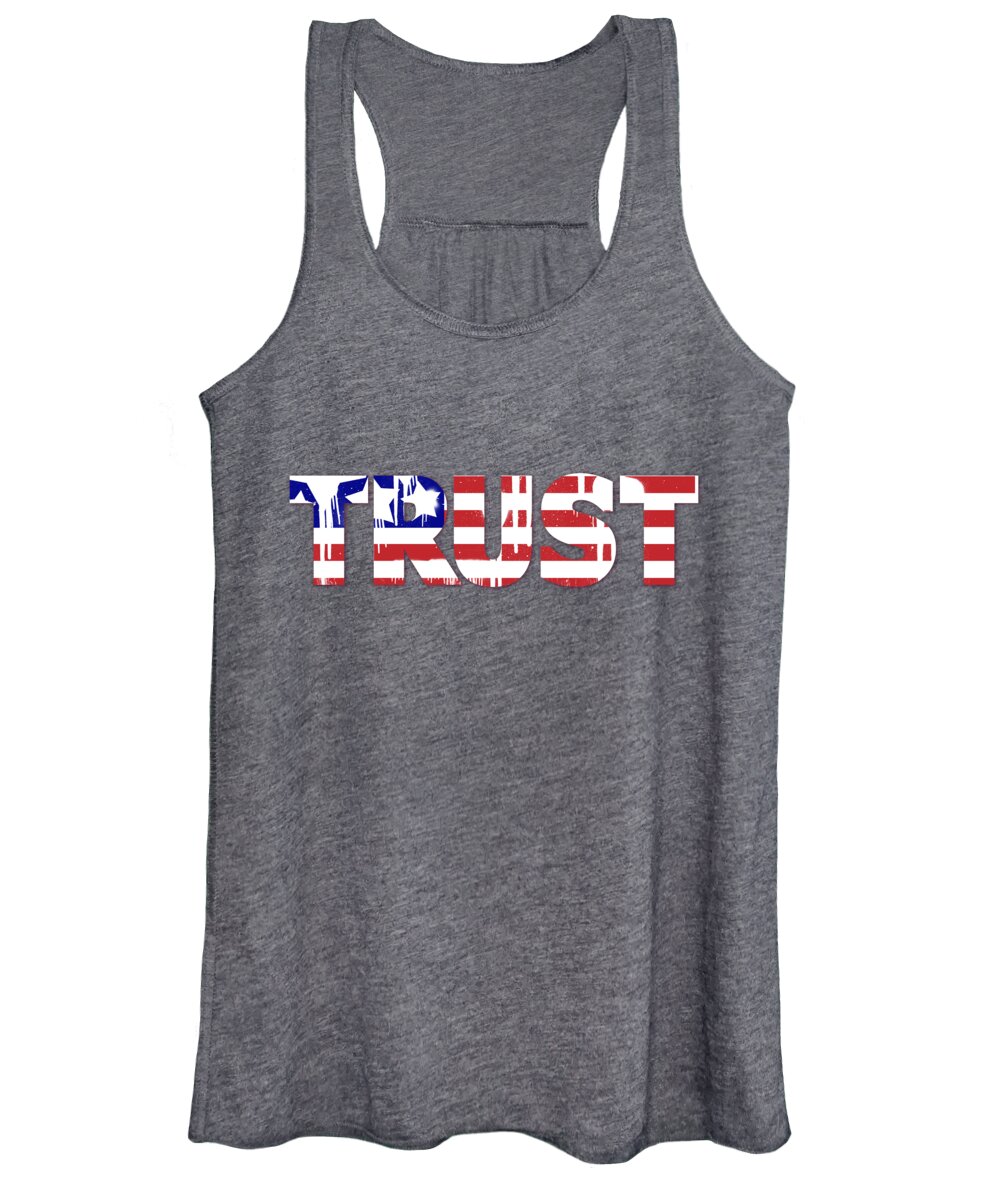 America Women's Tank Top featuring the digital art Patriotic America Trust by Celestial Images