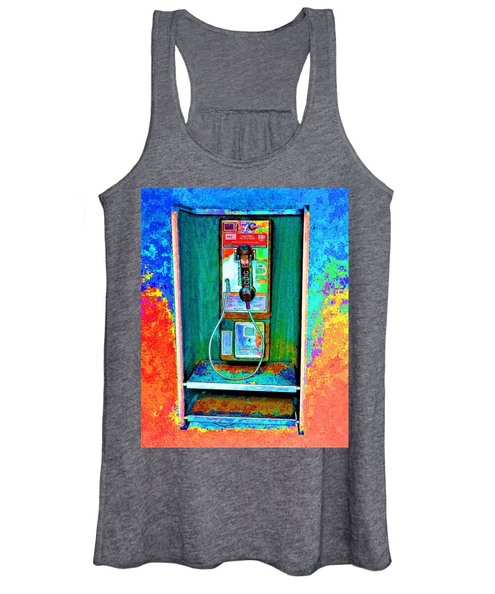 Color Women's Tank Top featuring the photograph Payphone by Andrew Lawrence