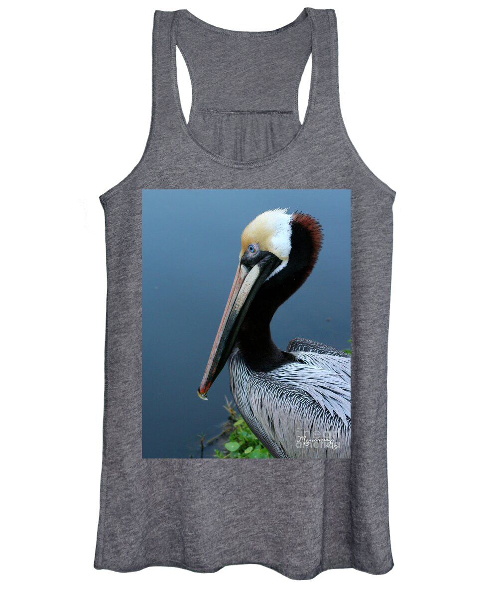 Nature Women's Tank Top featuring the photograph Pelican Profile by Mariarosa Rockefeller