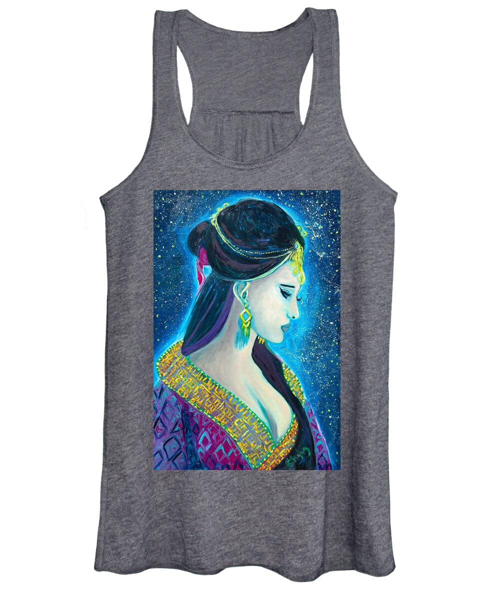 Glowing Women's Tank Top featuring the painting Personal Cosmo by Chiara Magni