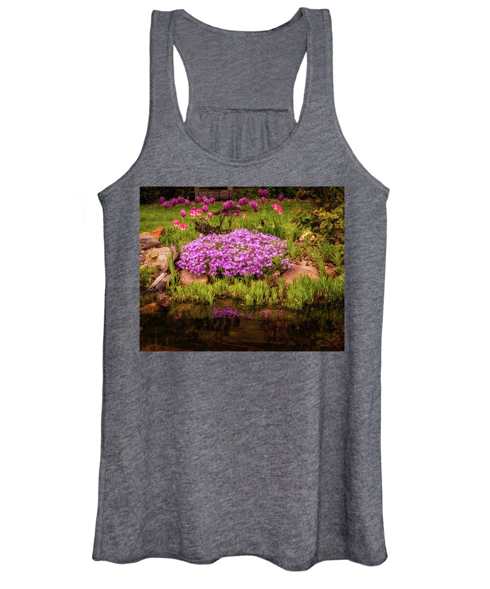 Phlox Women's Tank Top featuring the photograph Phlox and Tulips by Dan Eskelson